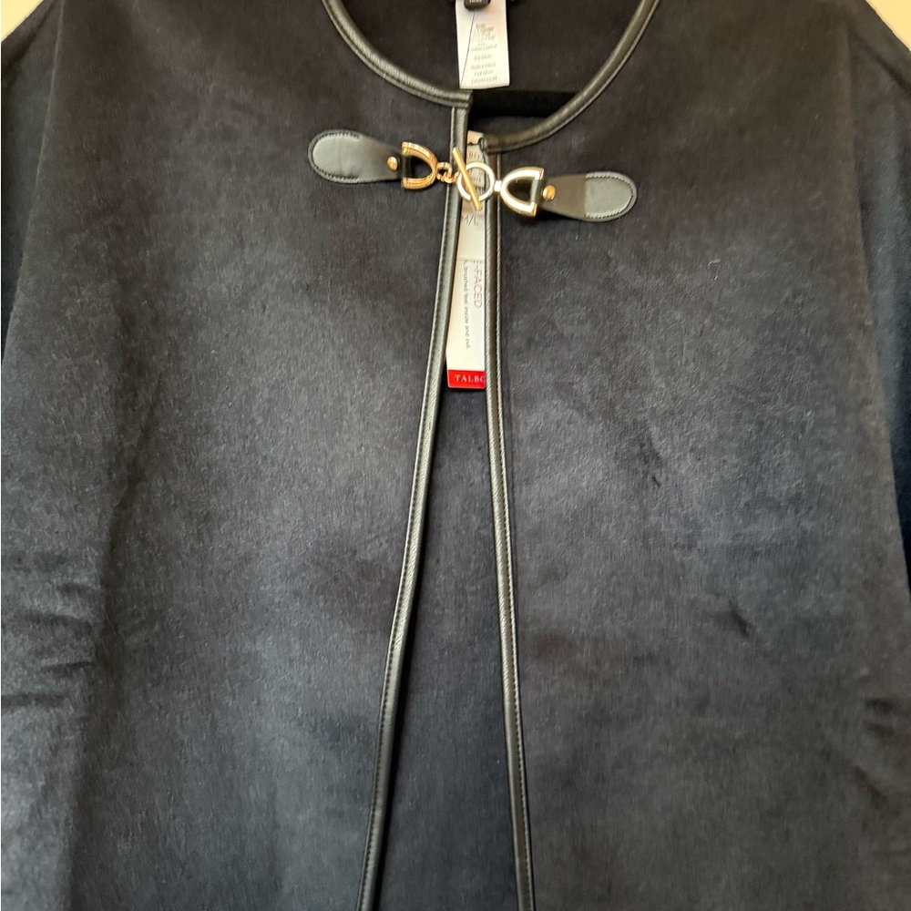 NAVY faux suede cape - Picture 5 of 5